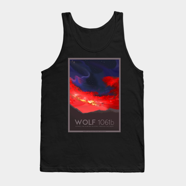 Art Deco Space Travel Poster - Wolf 1061-b Tank Top by Walford-Designs